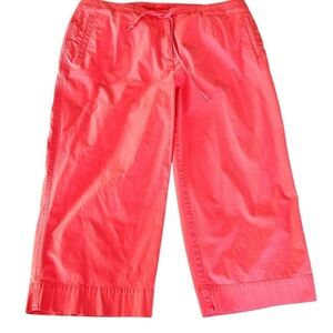 Talbots Capri Pants Coral Pink Stretch Cropped Straight Leg 16W Petite
